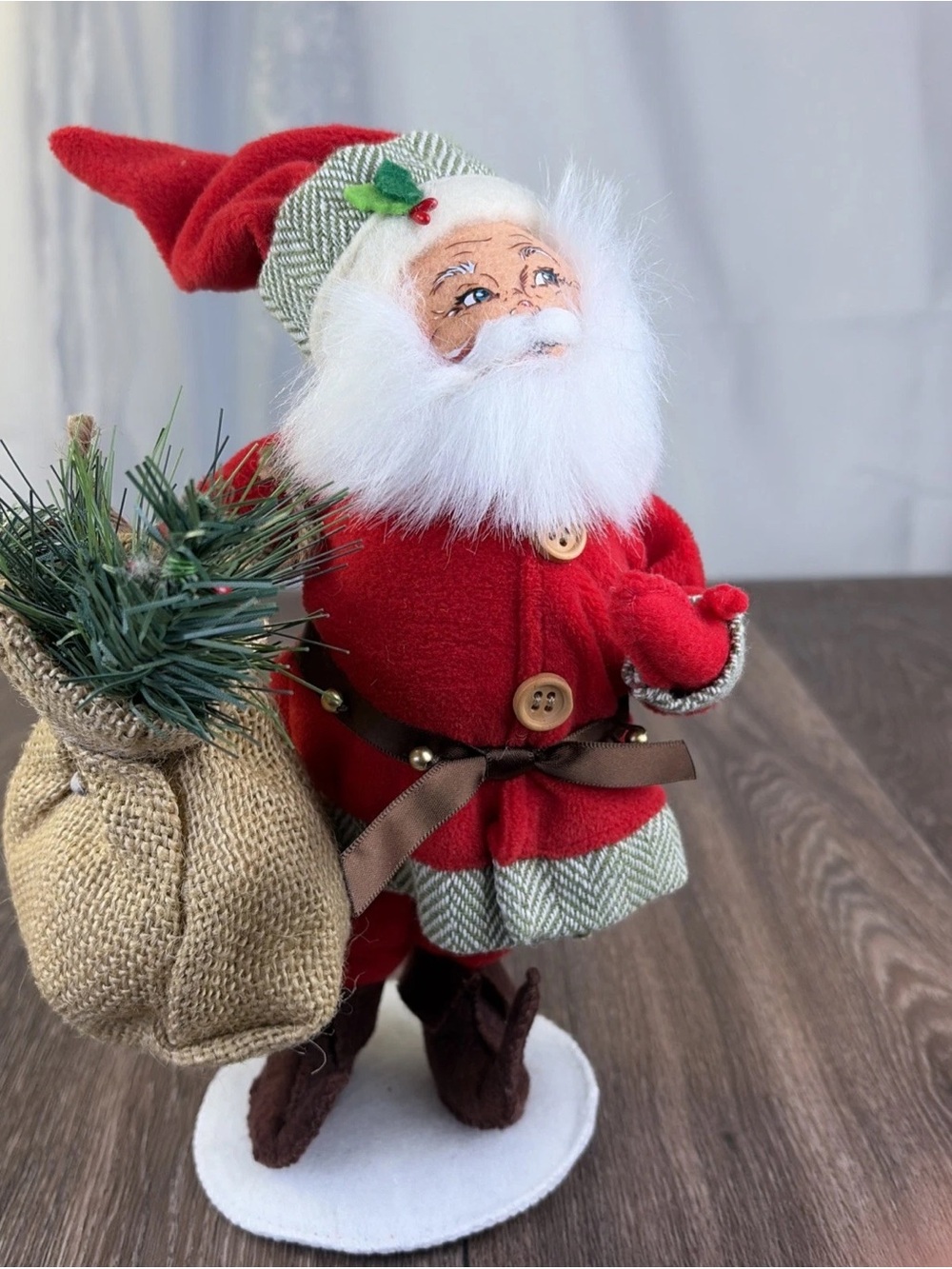 9" Christmas Annalee Alpine Santa with Burlap Bag 2013